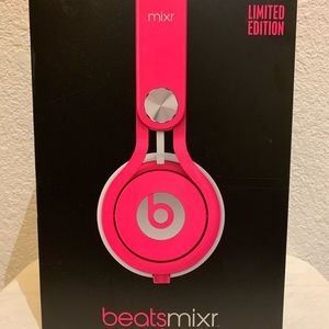 Beats By Dre Mixer Headphones Pink Limited Edition Wired W/ Case Mixr NEW